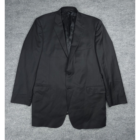 Ermenegildo Zegna Saks 5th Blazer Jacket Men's 44 SLIM Black Wool Silk Blend EUC